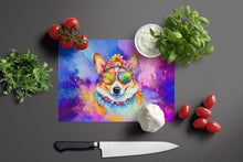 Load image into Gallery viewer, Corgi Hippie Dawg Glass Cutting Boards – Durable, Decorative Kitchen Art Large