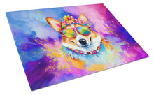 Load image into Gallery viewer, Corgi Hippie Dawg Glass Cutting Boards – Durable, Decorative Kitchen Art Large