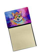 Load image into Gallery viewer, Corgi Hippie Dawg Sticky Note Holder- Refiilable Desk Accessory Note Pad