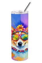 Load image into Gallery viewer, Corgi Hippie Dawg Stainless Steel Skinny Tumbler