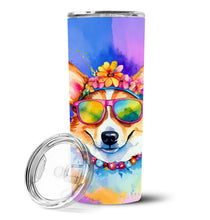 Load image into Gallery viewer, Corgi Hippie Dawg Stainless Steel Skinny Tumbler