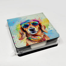 Load image into Gallery viewer, Dachshund Hippie Dawg PU Leather Note Paper Holder