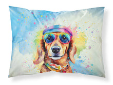 Load image into Gallery viewer, Dachshund Hippie Dawg Standard Pillowcase – Artistic Decorative Front, White Back