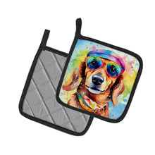 Load image into Gallery viewer, Dachshund Hippie Dawg Pot Holders - Set of 2 Decorative Kitchen Helpers | Made in the USA