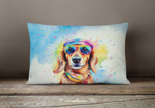 Load image into Gallery viewer, Dachshund Hippie Dawg Fabric Decorative Pillow
