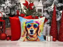 Load image into Gallery viewer, Dachshund Hippie Dawg Fabric Decorative Pillow