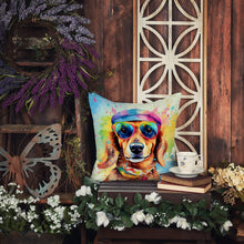 Load image into Gallery viewer, Dachshund Hippie Dawg Fabric Decorative Pillow