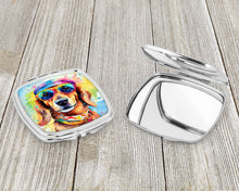 Load image into Gallery viewer, Dachshund Hippie Dawg Compact Mirror – Stylish Purse Mirror with Artistic Covers