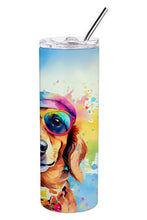 Load image into Gallery viewer, Dachshund Hippie Dawg Stainless Steel Skinny Tumbler