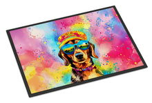 Load image into Gallery viewer, Dachshund Hippie Dawg Doormat - 24x36 Decorative Floor Mat – Indoor/Outdoor Rug with Artistic Flair