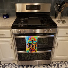 Load image into Gallery viewer, Dachshund Hippie Dawg Kitchen Towel
