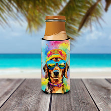Load image into Gallery viewer, Dachshund Hippie Dawg Slim Can Huggers – Fun, Functional Drink Coolers for Every Occasion