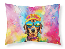 Load image into Gallery viewer, Dachshund Hippie Dawg Standard Pillowcase – Artistic Decorative Front, White Back