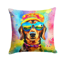 Load image into Gallery viewer, Dachshund Hippie Dawg Throw Pillow - 14x14 Decorative Pillow – Art for Your Home &amp; Patio