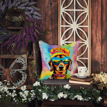 Load image into Gallery viewer, Dachshund Hippie Dawg Fabric Decorative Pillow
