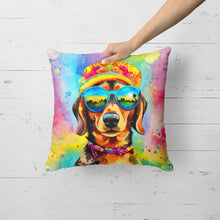 Load image into Gallery viewer, Dachshund Hippie Dawg Fabric Decorative Pillow