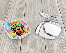 Load image into Gallery viewer, Dachshund Hippie Dawg Compact Mirror – Stylish Purse Mirror with Artistic Covers