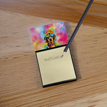 Load image into Gallery viewer, Dachshund Hippie Dawg Sticky Note Holder- Refiilable Desk Accessory Note Pad