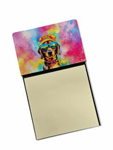 Load image into Gallery viewer, Dachshund Hippie Dawg Sticky Note Holder- Refiilable Desk Accessory Note Pad