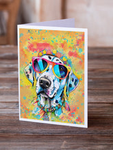 Load image into Gallery viewer, Dalmatian Hippie Dawg Greeting Cards - Blank Note Cards – 8-Pack of Artist-Designed Cards with Envelopes