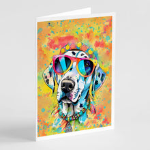 Load image into Gallery viewer, Dalmatian Hippie Dawg Greeting Cards - Blank Note Cards – 8-Pack of Artist-Designed Cards with Envelopes