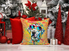 Load image into Gallery viewer, Dalmatian Hippie Dawg Throw Pillow - 14x14 Decorative Pillow – Art for Your Home &amp; Patio