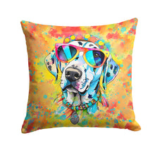 Load image into Gallery viewer, Dalmatian Hippie Dawg Throw Pillow - 14x14 Decorative Pillow – Art for Your Home &amp; Patio