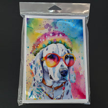 Load image into Gallery viewer, Dalmatian Hippie Dawg Greeting Cards - Blank Note Cards – 8-Pack of Artist-Designed Cards with Envelopes