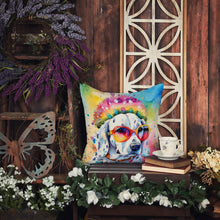 Load image into Gallery viewer, Dalmatian Hippie Dawg Throw Pillow - 14x14 Decorative Pillow – Art for Your Home &amp; Patio