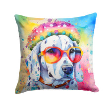 Load image into Gallery viewer, Dalmatian Hippie Dawg Throw Pillow - 14x14 Decorative Pillow – Art for Your Home &amp; Patio