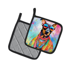 Load image into Gallery viewer, Doberman Pinscher Hippie Dawg Pot Holders - Set of 2 Decorative Kitchen Helpers | Made in the USA