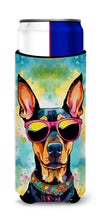 Load image into Gallery viewer, Doberman Pinscher Hippie Dawg Slim Can Huggers – Fun, Functional Drink Coolers for Every Occasion