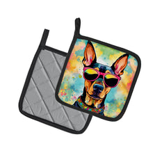 Load image into Gallery viewer, Doberman Pinscher Hippie Dawg Pot Holders - Set of 2 Decorative Kitchen Helpers | Made in the USA