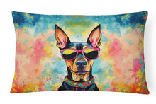 Load image into Gallery viewer, Doberman Pinscher Hippie Dawg Fabric Decorative Pillow