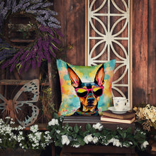 Load image into Gallery viewer, Doberman Pinscher Hippie Dawg Fabric Decorative Pillow