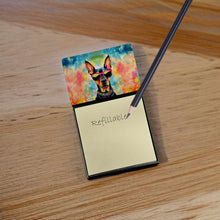 Load image into Gallery viewer, Doberman Pinscher Hippie Dawg Sticky Note Holder- Refiilable Desk Accessory Note Pad
