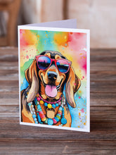 Load image into Gallery viewer, Doberman Pinscher Hippie Dawg Greeting Cards - Blank Note Cards – 8-Pack of Artist-Designed Cards with Envelopes