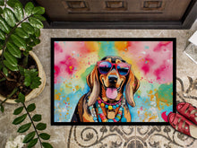 Load image into Gallery viewer, Doberman Pinscher Hippie Dawg Doormat - 24x36 Decorative Floor Mat – Indoor/Outdoor Rug with Artistic Flair