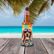 Load image into Gallery viewer, Doberman Pinscher Hippie Dawg Slim Can Huggers – Fun, Functional Drink Coolers for Every Occasion