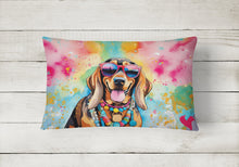 Load image into Gallery viewer, Doberman Pinscher Hippie Dawg Fabric Decorative Pillow