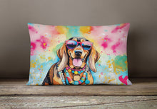 Load image into Gallery viewer, Doberman Pinscher Hippie Dawg Fabric Decorative Pillow