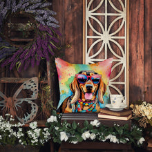 Load image into Gallery viewer, Doberman Pinscher Hippie Dawg Throw Pillow - 14x14 Decorative Pillow – Art for Your Home &amp; Patio