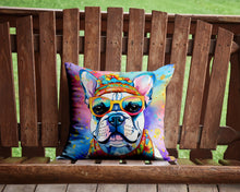 Load image into Gallery viewer, French Bulldog Hippie Dawg Throw Pillow - 14x14 Decorative Pillow – Art for Your Home &amp; Patio