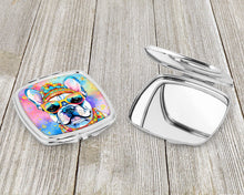 Load image into Gallery viewer, French Bulldog Hippie Dawg Compact Mirror – Stylish Purse Mirror with Artistic Covers