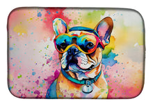Load image into Gallery viewer, French Bulldog Hippie Dawg Dish Drying Mat