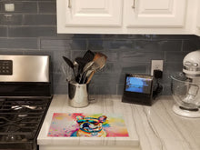 Load image into Gallery viewer, French Bulldog Hippie Dawg Glass Cutting Boards – Durable, Decorative Kitchen Art Large