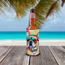 Load image into Gallery viewer, French Bulldog Hippie Dawg Slim Can Huggers – Fun, Functional Drink Coolers for Every Occasion