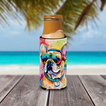 Load image into Gallery viewer, French Bulldog Hippie Dawg Slim Can Huggers – Fun, Functional Drink Coolers for Every Occasion