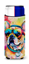 Load image into Gallery viewer, French Bulldog Hippie Dawg Slim Can Huggers – Fun, Functional Drink Coolers for Every Occasion