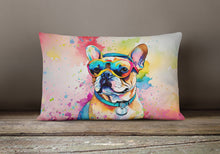 Load image into Gallery viewer, French Bulldog Hippie Dawg Fabric Decorative Pillow
